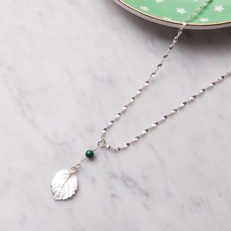 Leaf & Malachite Necklace