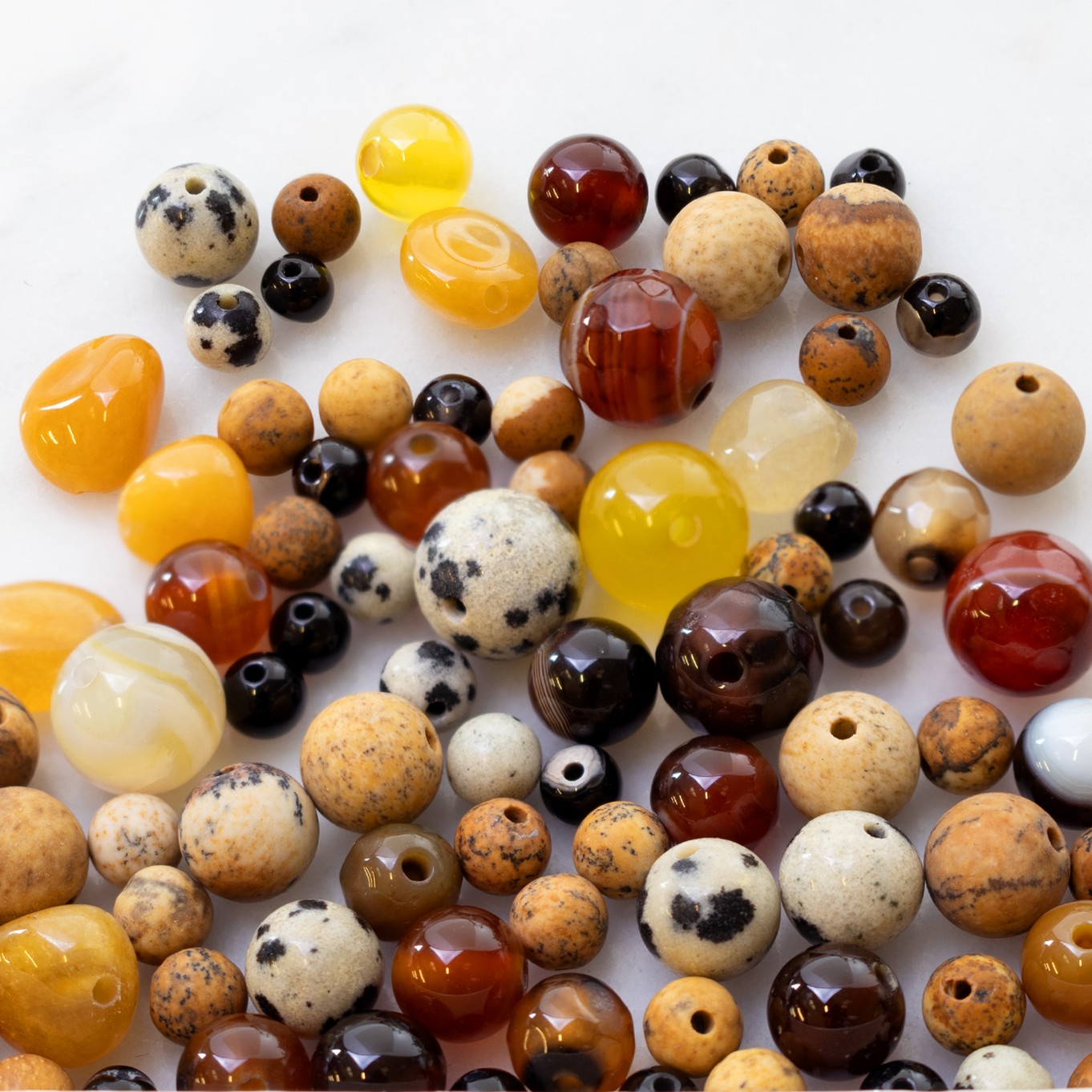 Cornish Sunset Gemstone Bead Pack, Approx 25g