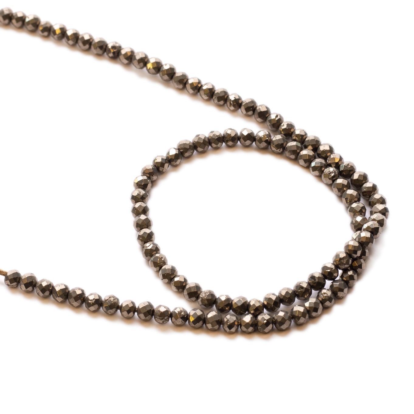 Pyrite Faceted Round Beads - Approx From 3mm 