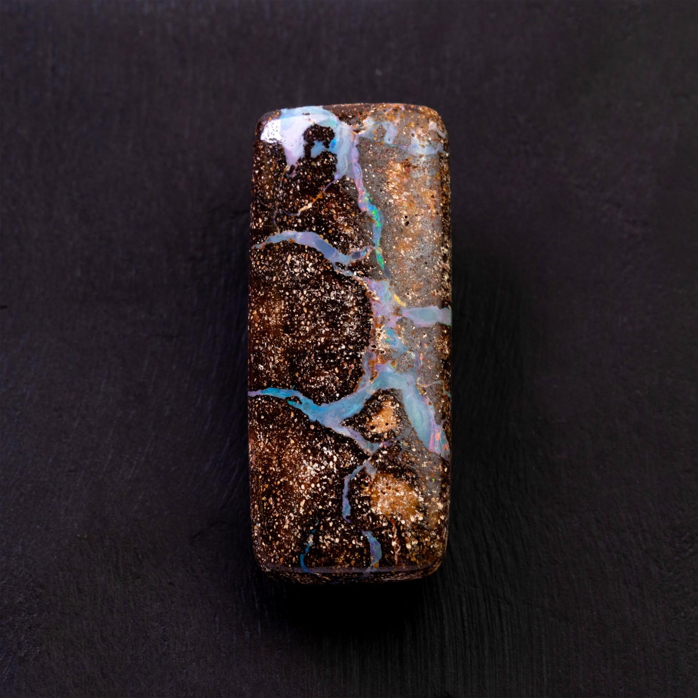 Freeform Australian Boulder Opal, Approx 31.5x13mm