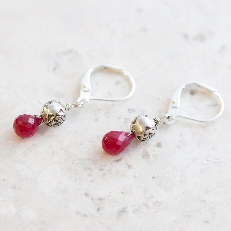 Ruby Drop Shape Faceted Briolettes