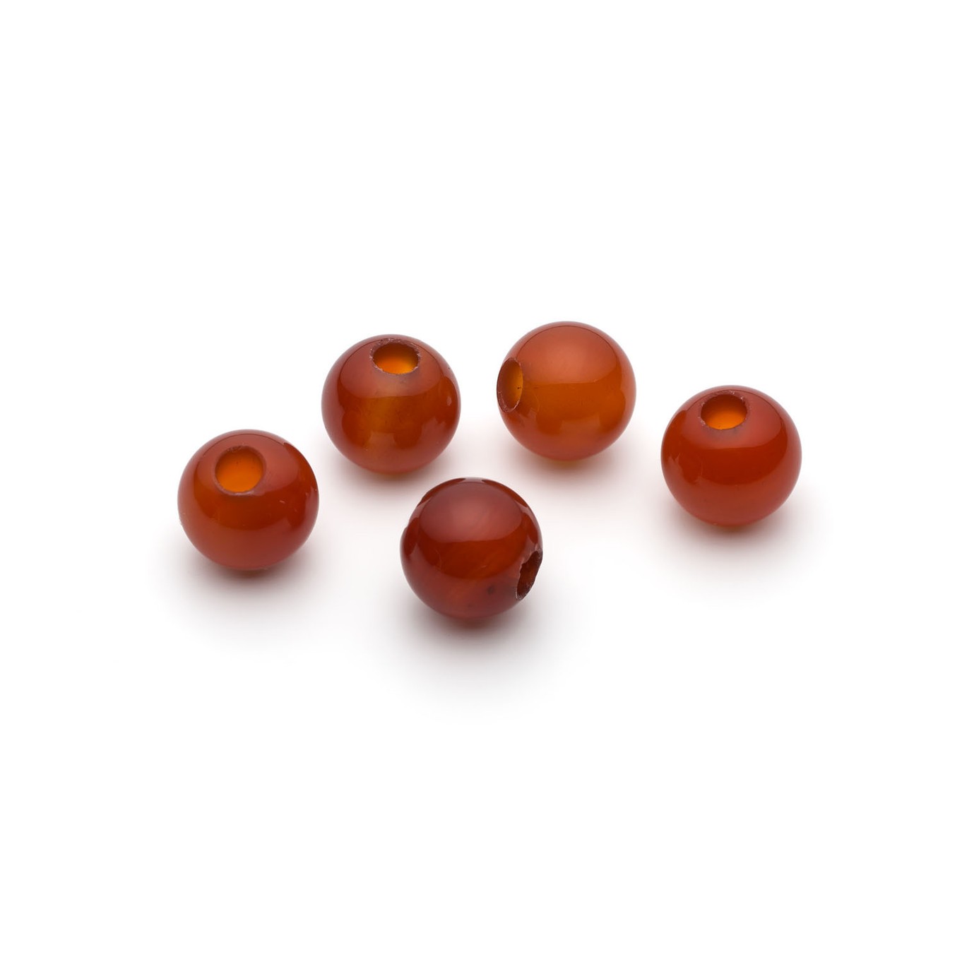 Carnelian Round Large Hole Beads - Approx 10mm