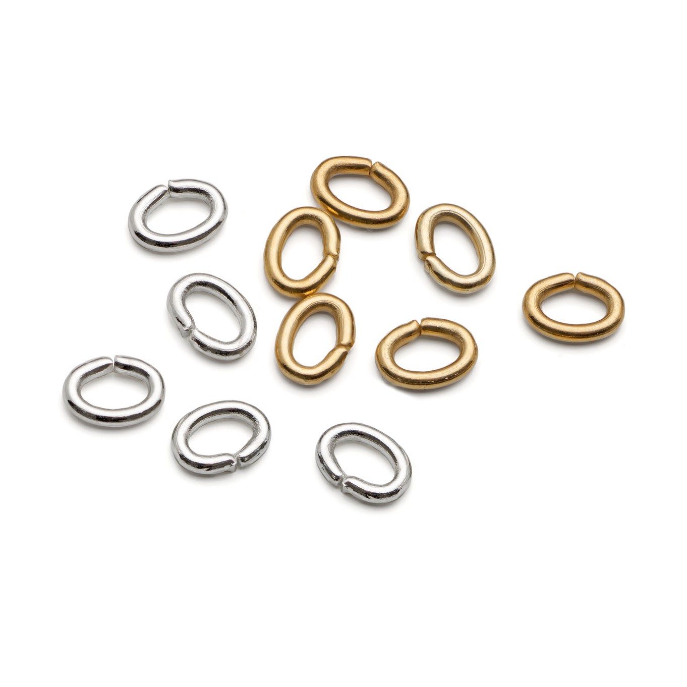 Plated 6x4mm Oval Jump Rings (Pack of 50)