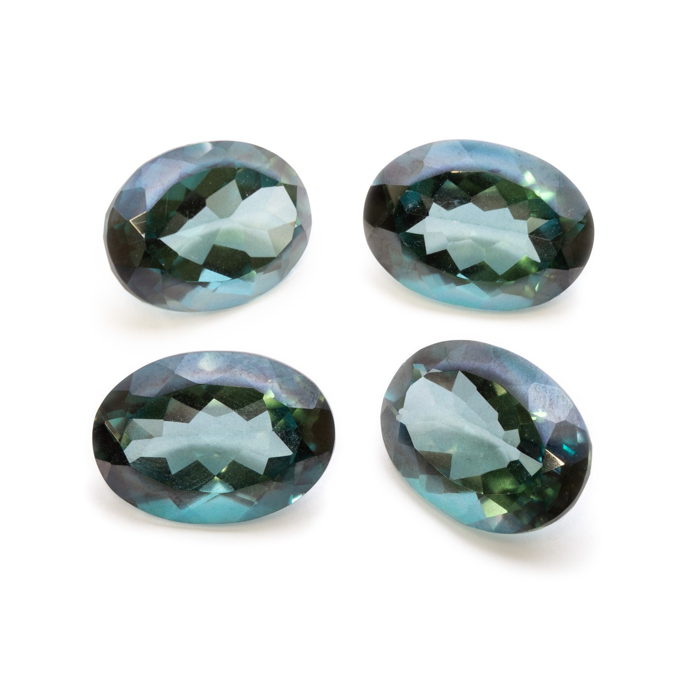 Sea Green Quartz Faceted Stones, Approx 18x13mm Oval