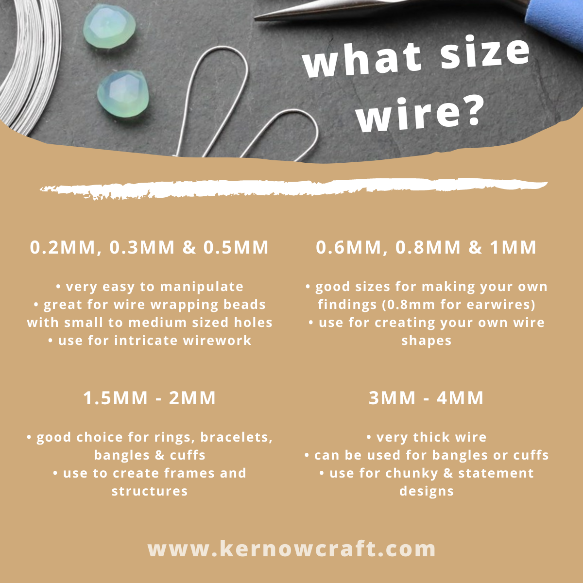 size jewellery making wire