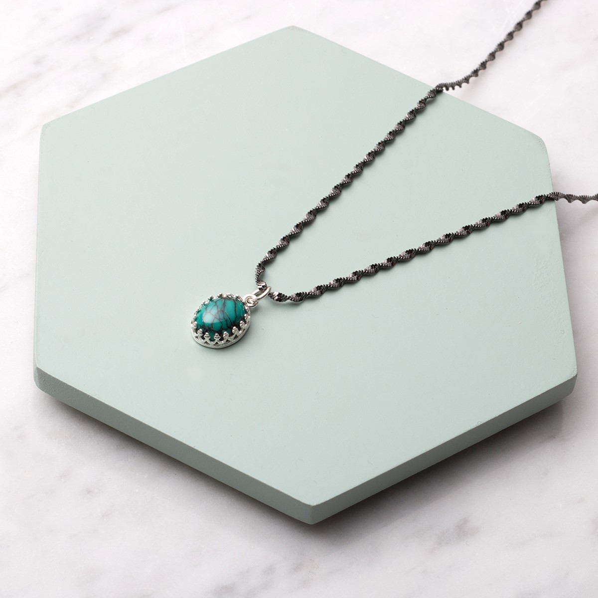 chinese spiderweb turquoise necklace halloween.jpg