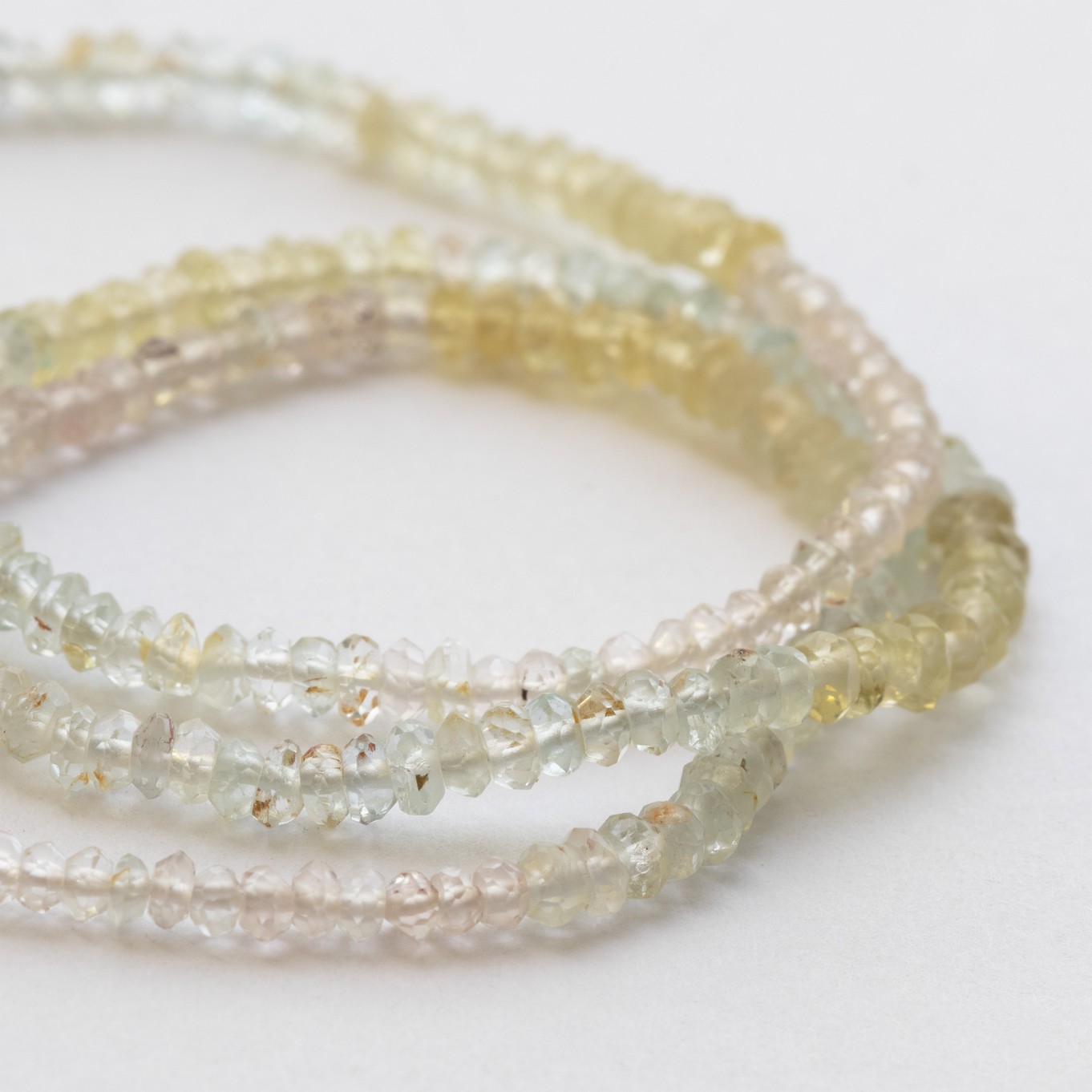 Multicoloured Aquamarine Faceted Rondelle Beads - Approx 2.5x1.5mm