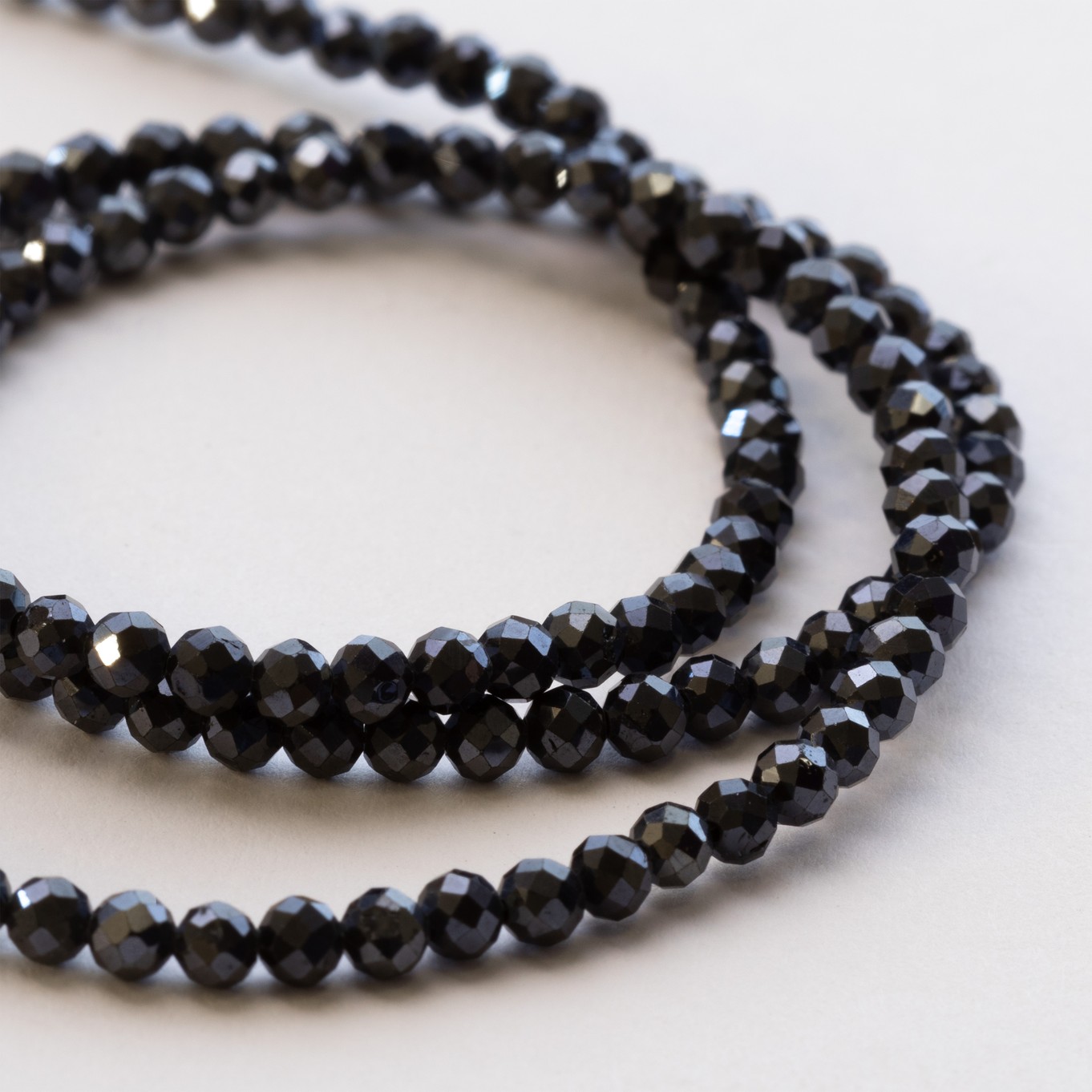 Midnight Blue Spinel Faceted Round Beads - Approx 3mm 