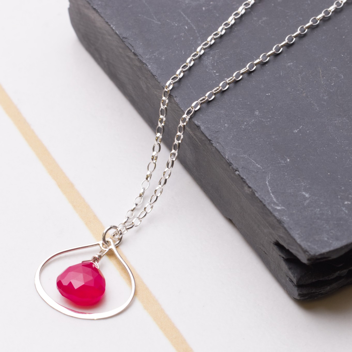 magenta pantone colour of the year briolette necklace.jpg