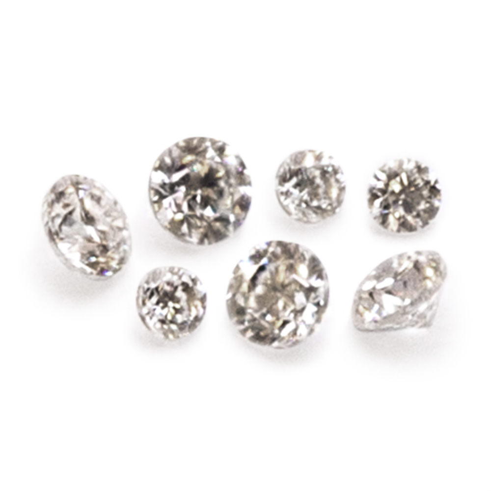 Ungraded Economy Diamond Faceted Stones, Approx 1mm Round