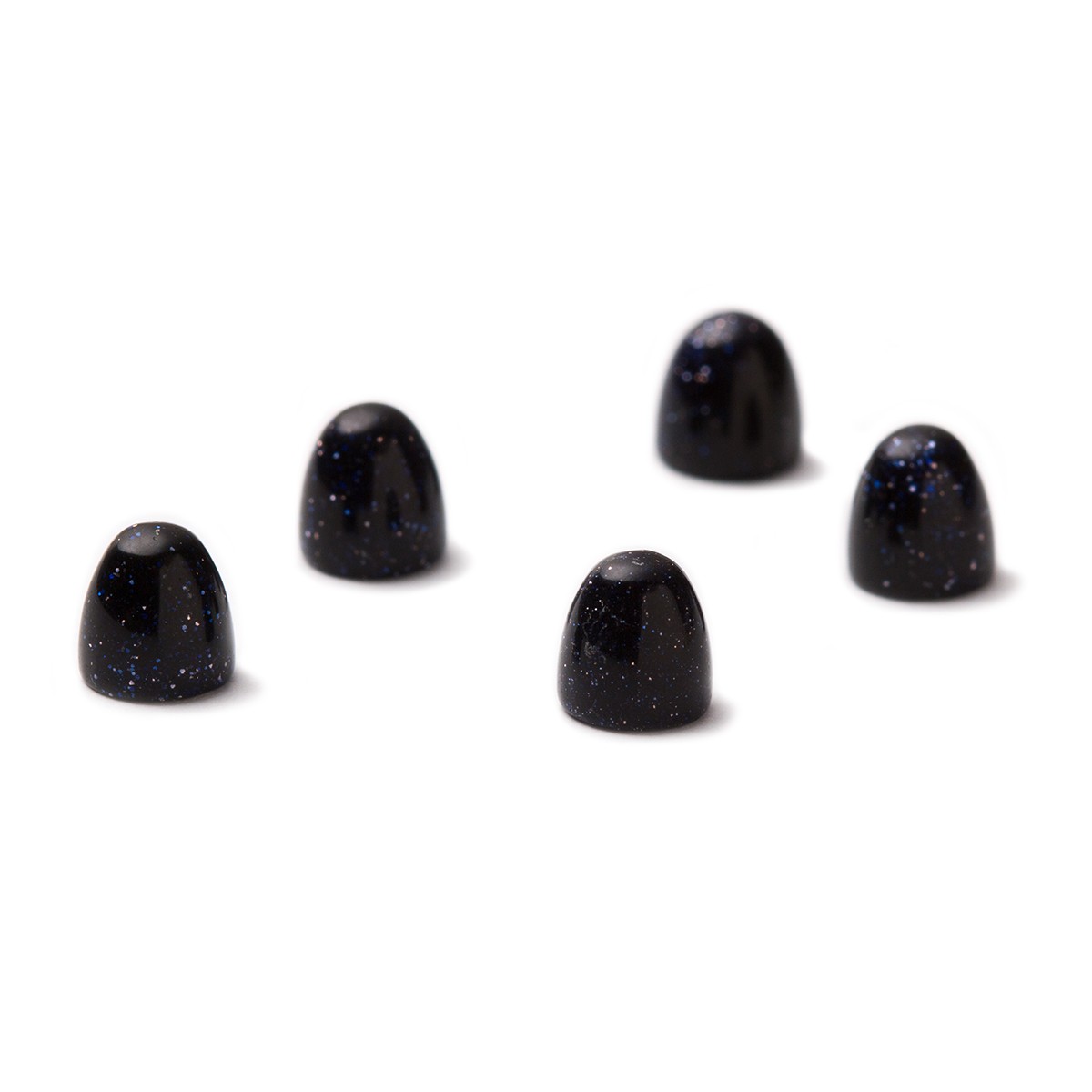 Blue Goldstone Bullet Shaped Cabochon, Approx 5mm