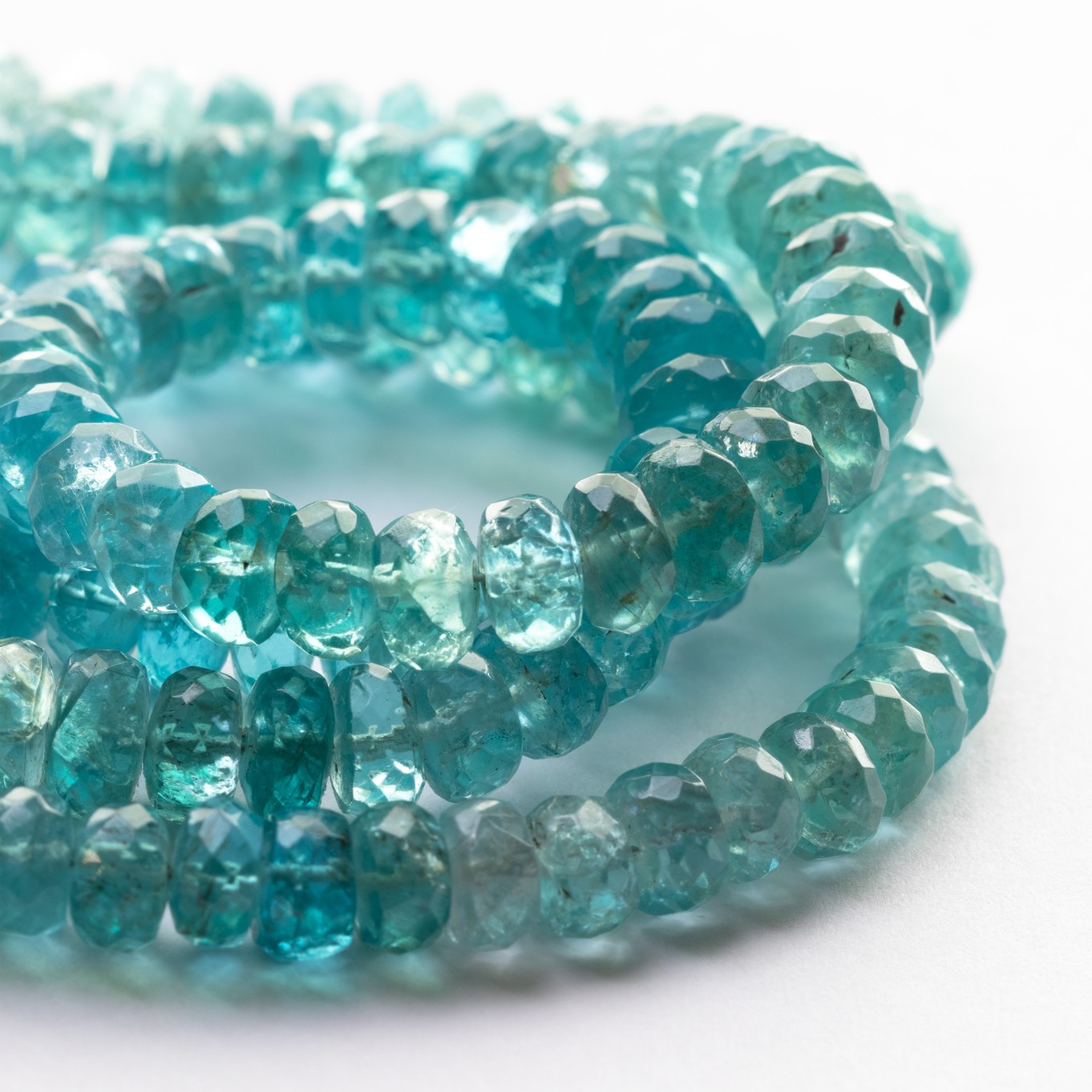 Apatite Faceted Rondelle Beads - Various sizes