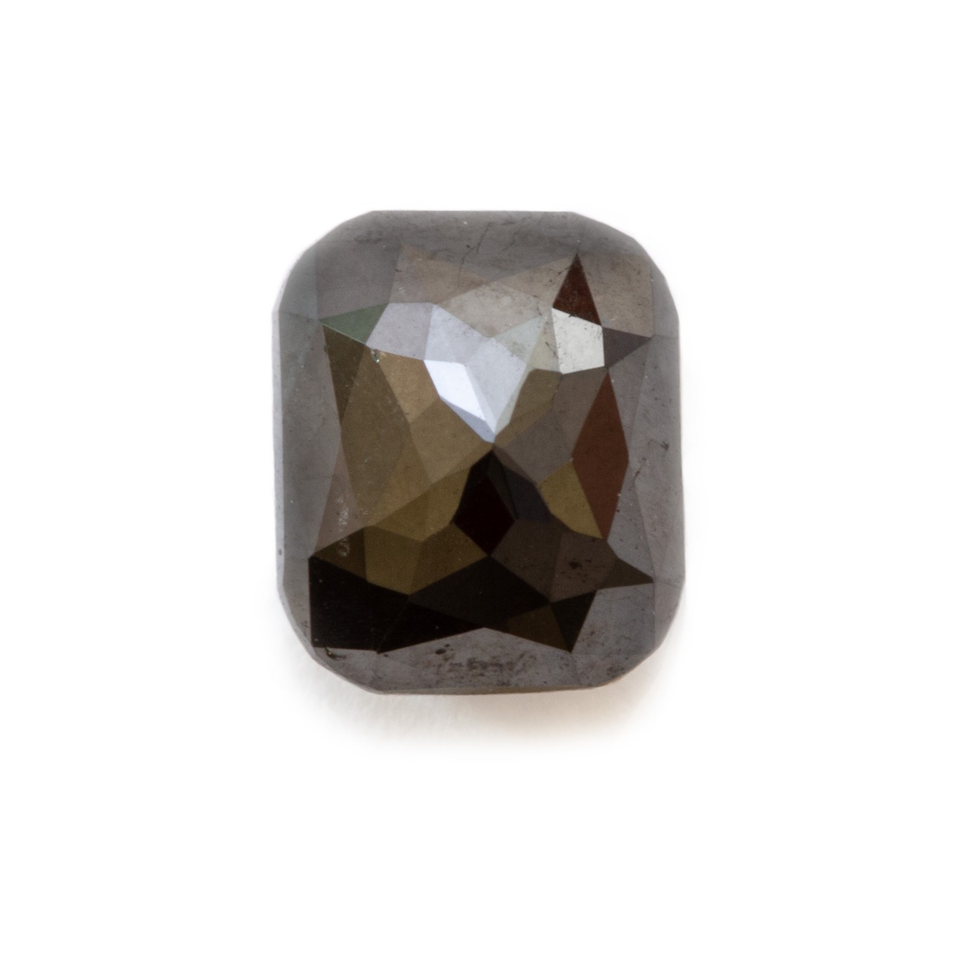 Black Rose Cut Diamond Cabochon, Approx 4x4.5mm cushion cut