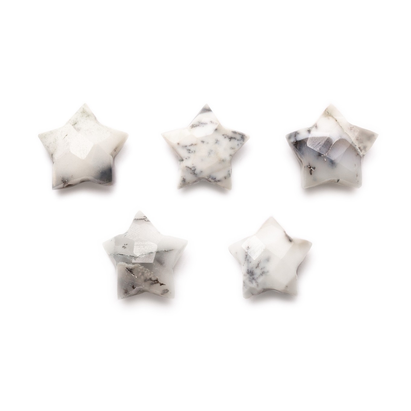 Dendrite Opal Faceted Star Shape Beads - Approx From 9.5mm