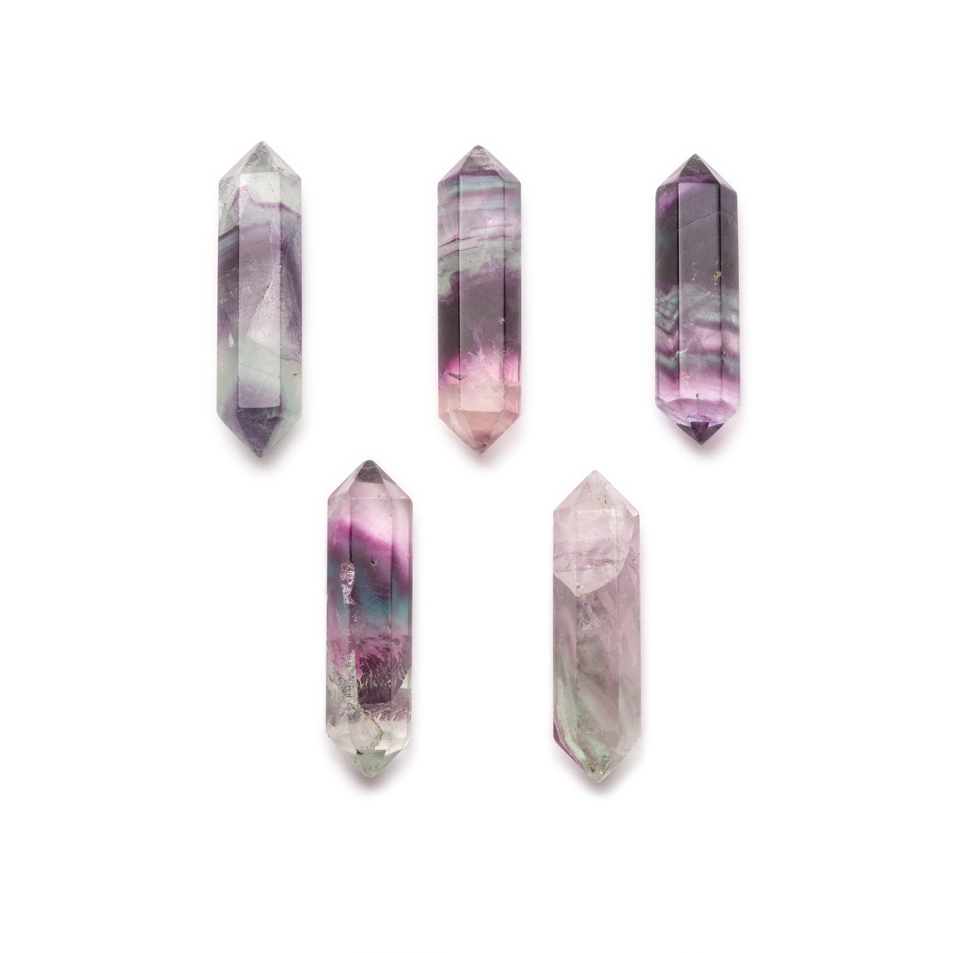 Fluorite Undrilled Double Terminated Crystal Points - Approx 30x9mm