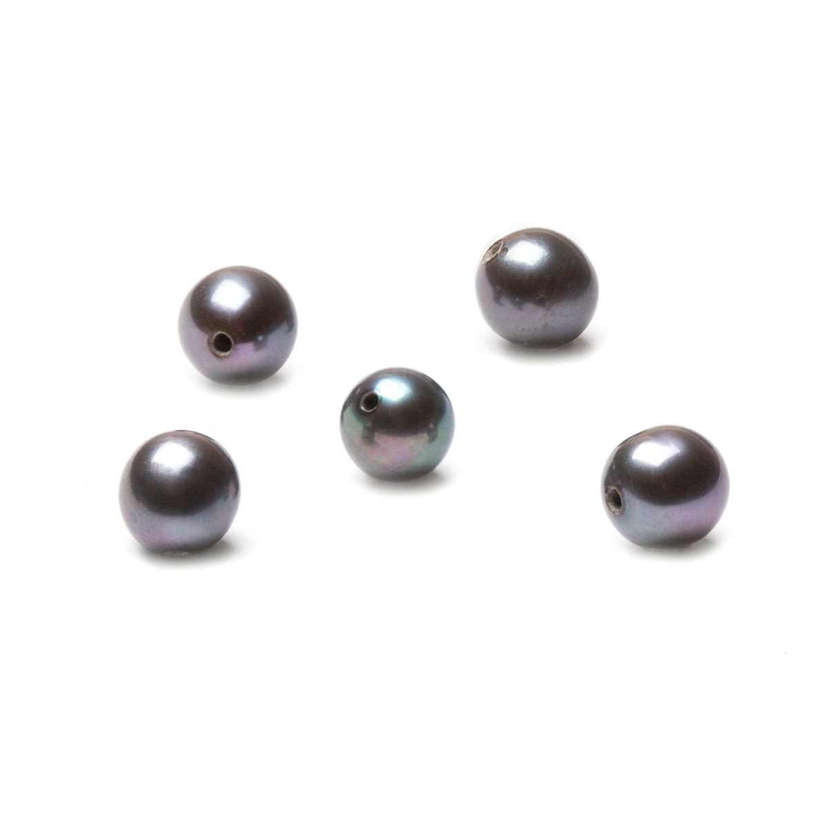 Cultured Freshwater Half Drilled Peacock Pearls - Approx 5mm Roundish