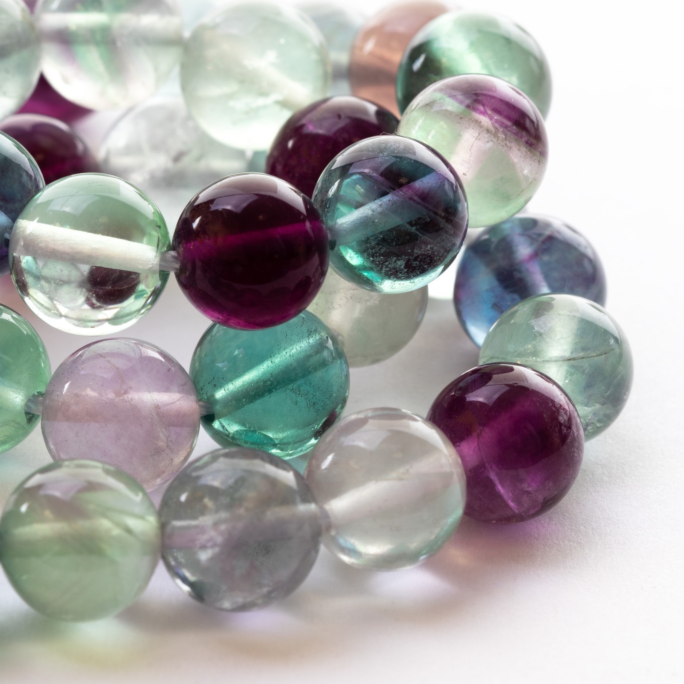 Rainbow Fluorite Round Beads - Various sizes