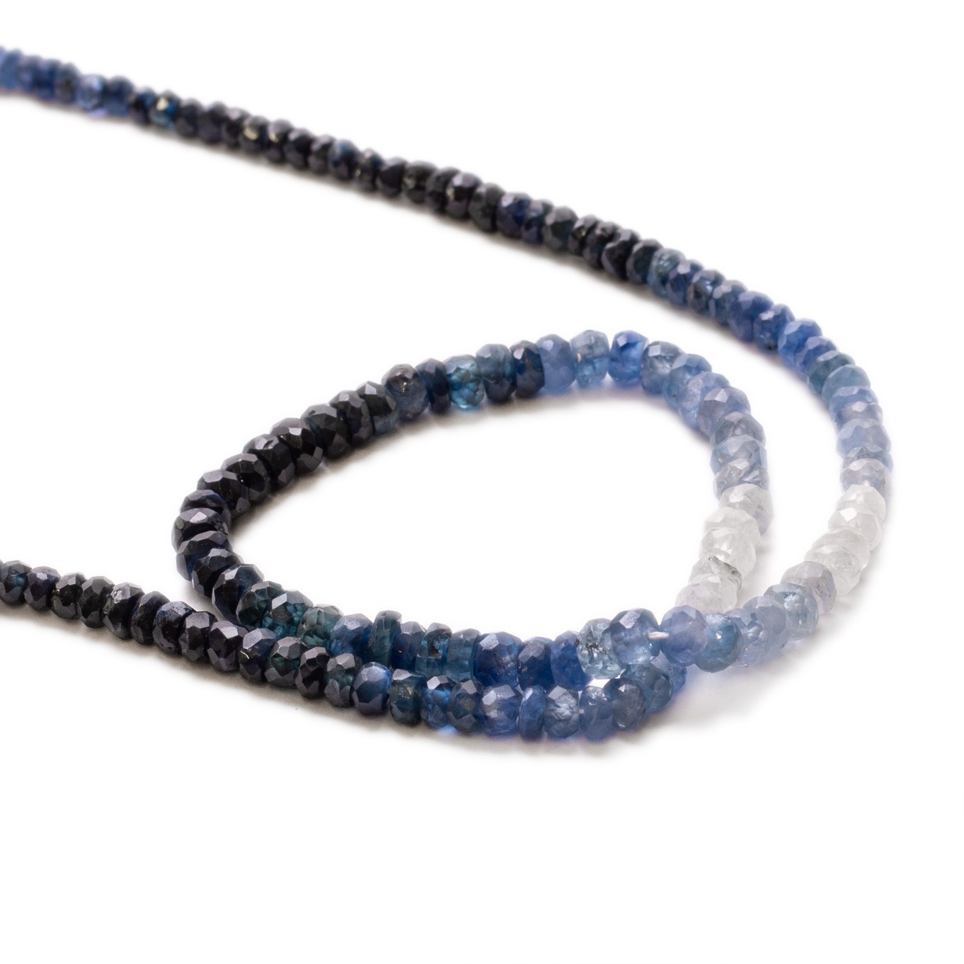 Sapphire Ombre Faceted Rondelle Beads - Various lengths