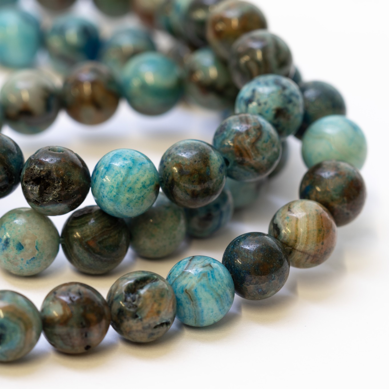 Blue Crazy Agate Round Beads - Various sizes