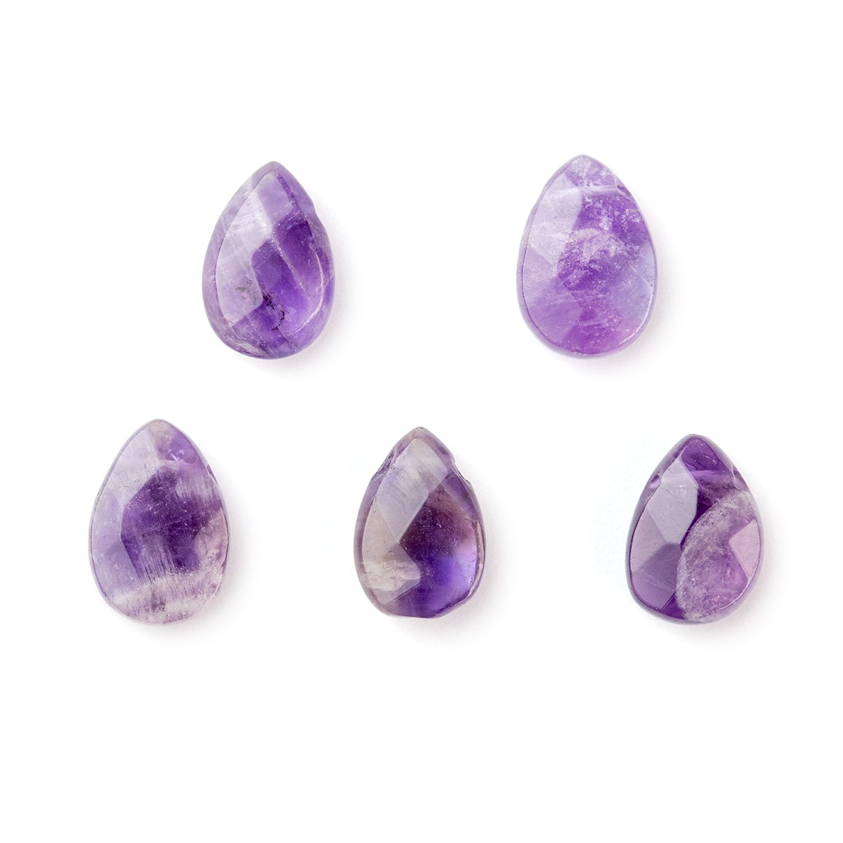 Amethyst Faceted Teardrop Briolette Beads - Approx from 11x7mm