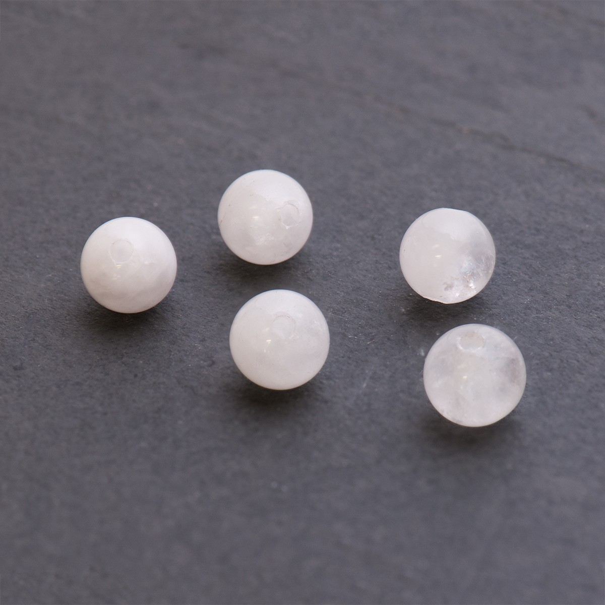 Crystal Quartz Round Large Hole Beads - Approx 10mm