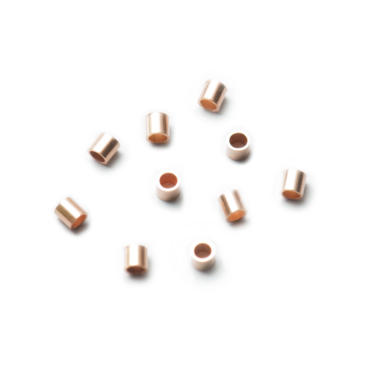 Rose Gold Filled 2x2mm Crimps (Pair)