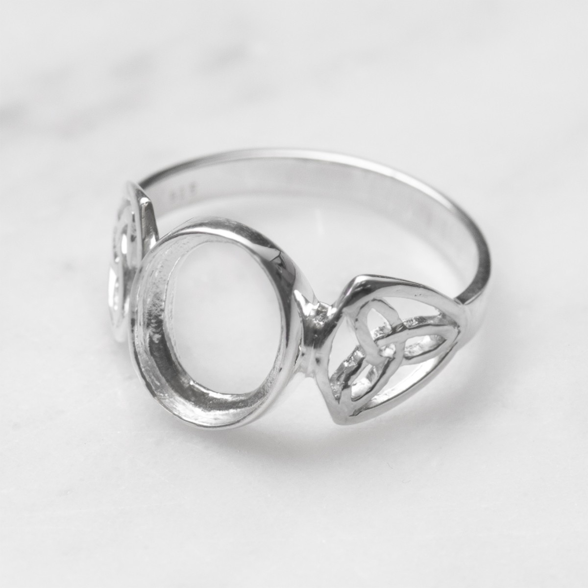 Sterling Silver Ring for 10x8mm Cabochon Stone