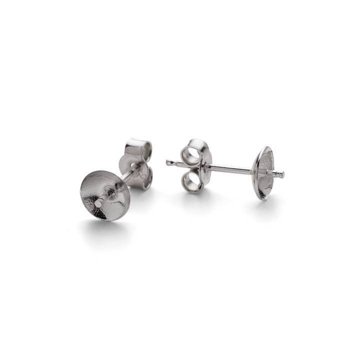 SF162-Sterling silver Earstud Half Drilled Beads