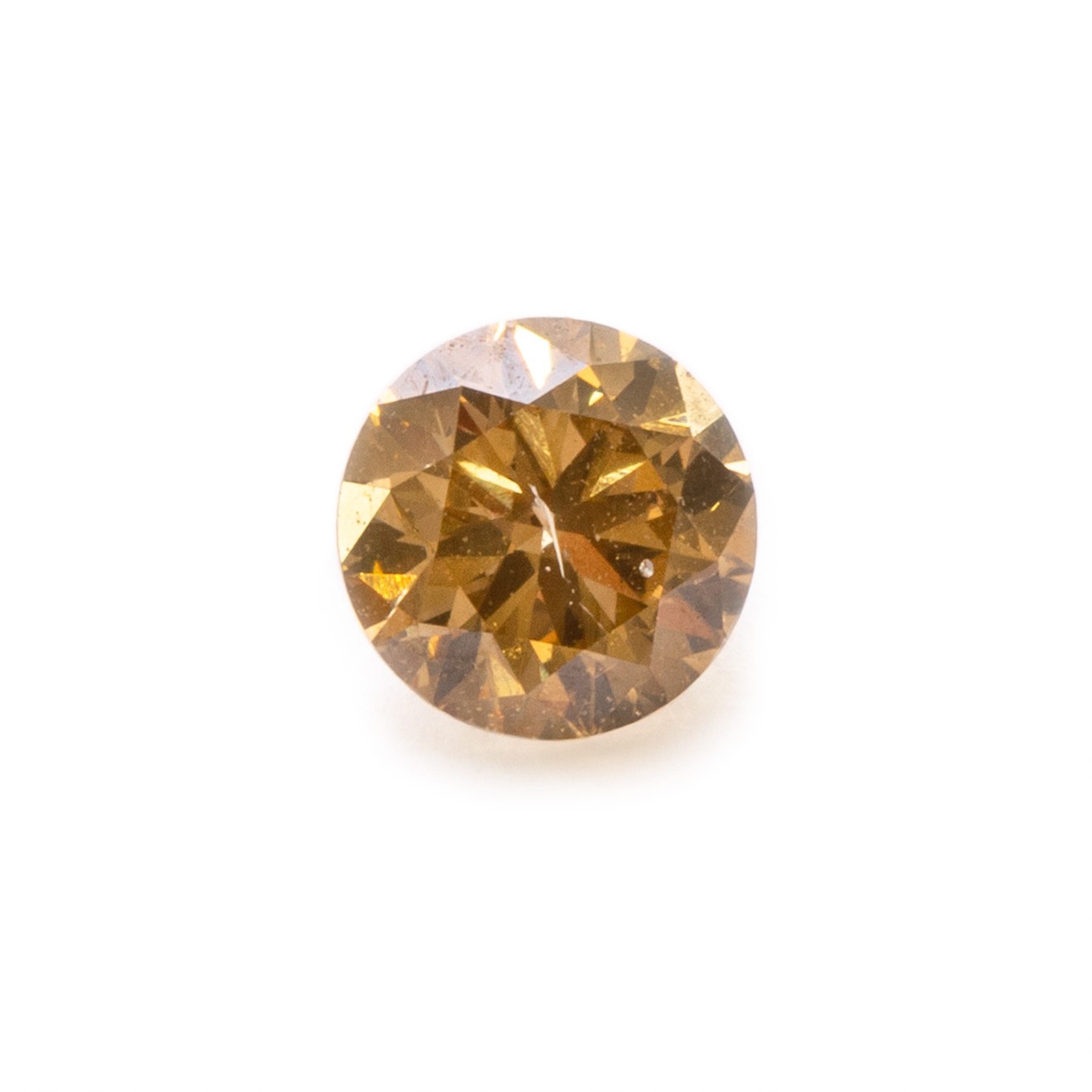 Champagne Faceted Round Diamond, Approx 4.5mm