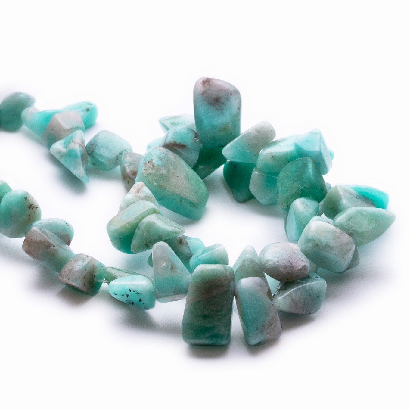 Peruvian Amazonite Pebble Beads - Approx From 6mm