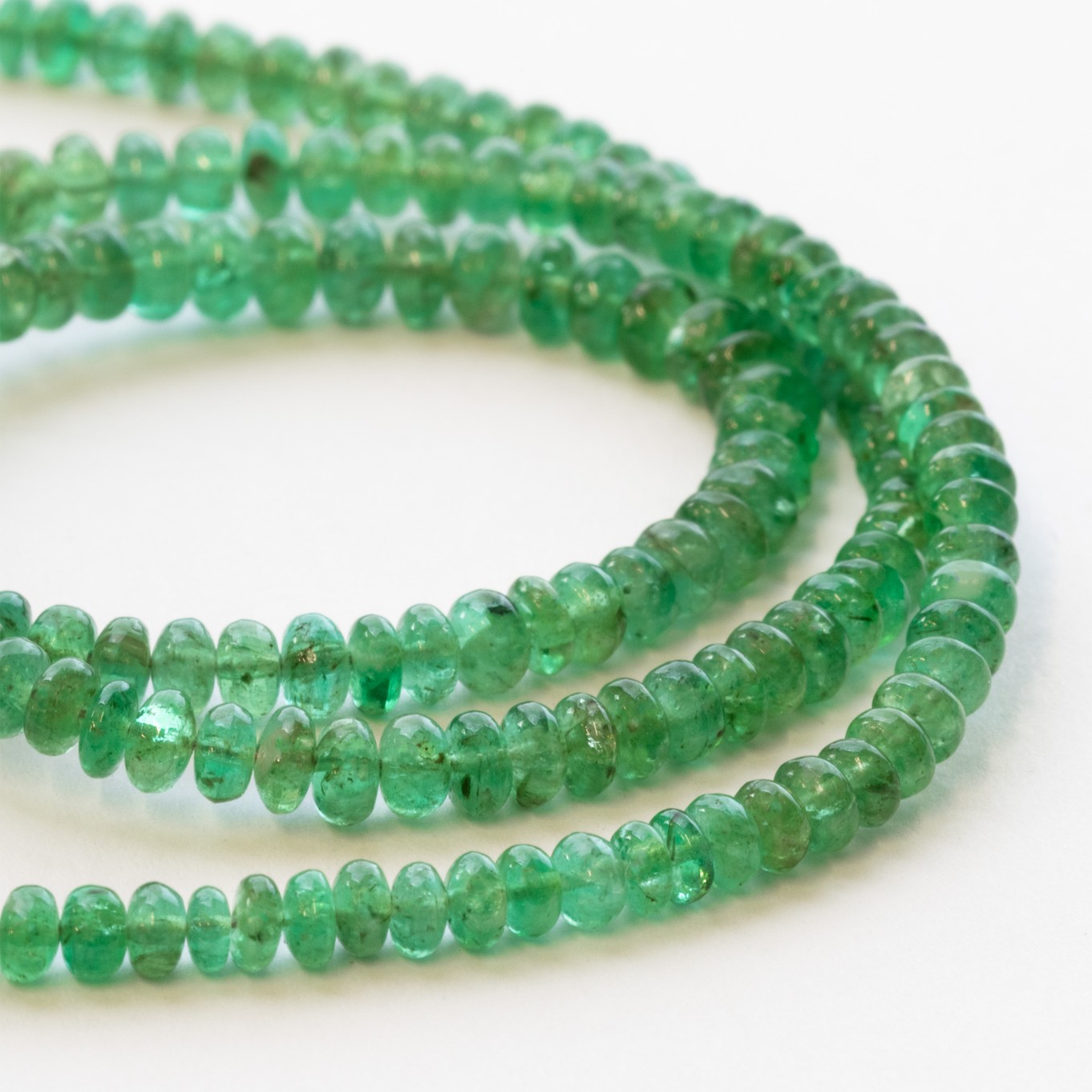 Emerald Rondelle Beads - Approx From 3mm