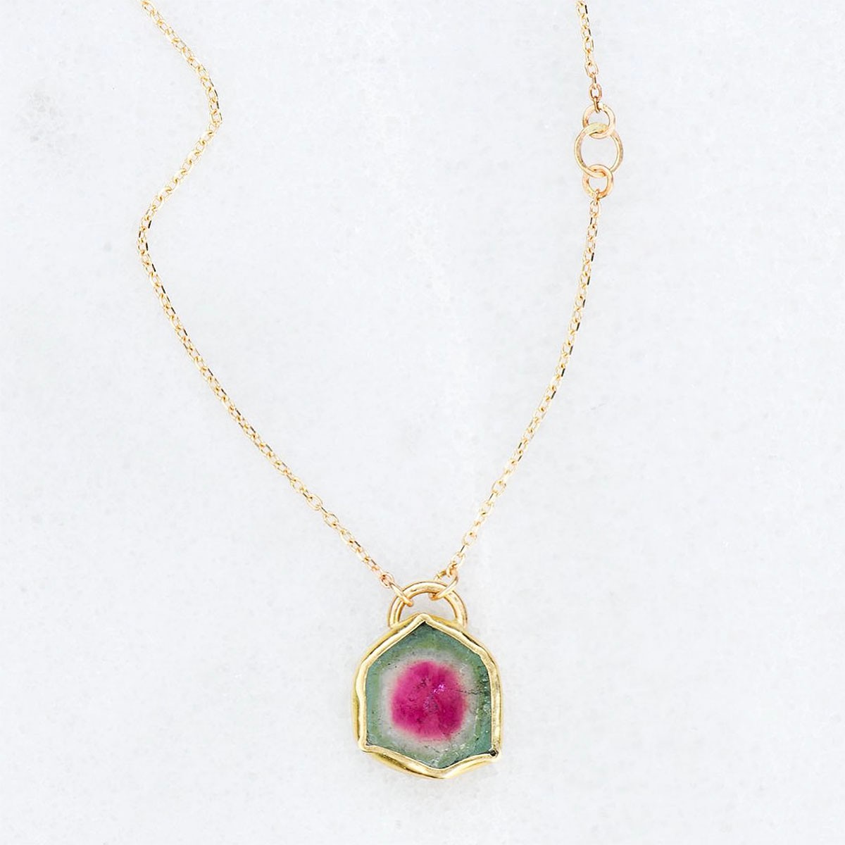 watermelon tourmaline pendant