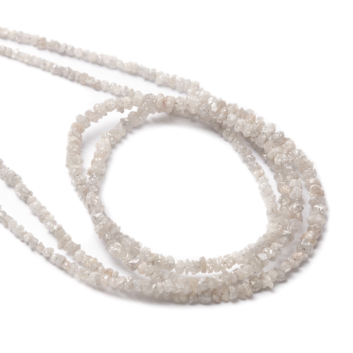 White Diamond Natural Rough Nugget Beads - Various lengths