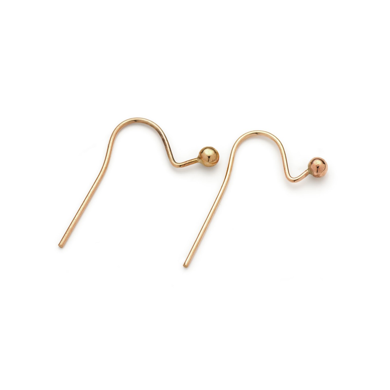 9ct Gold Plain Earwires with Ball (Pair)