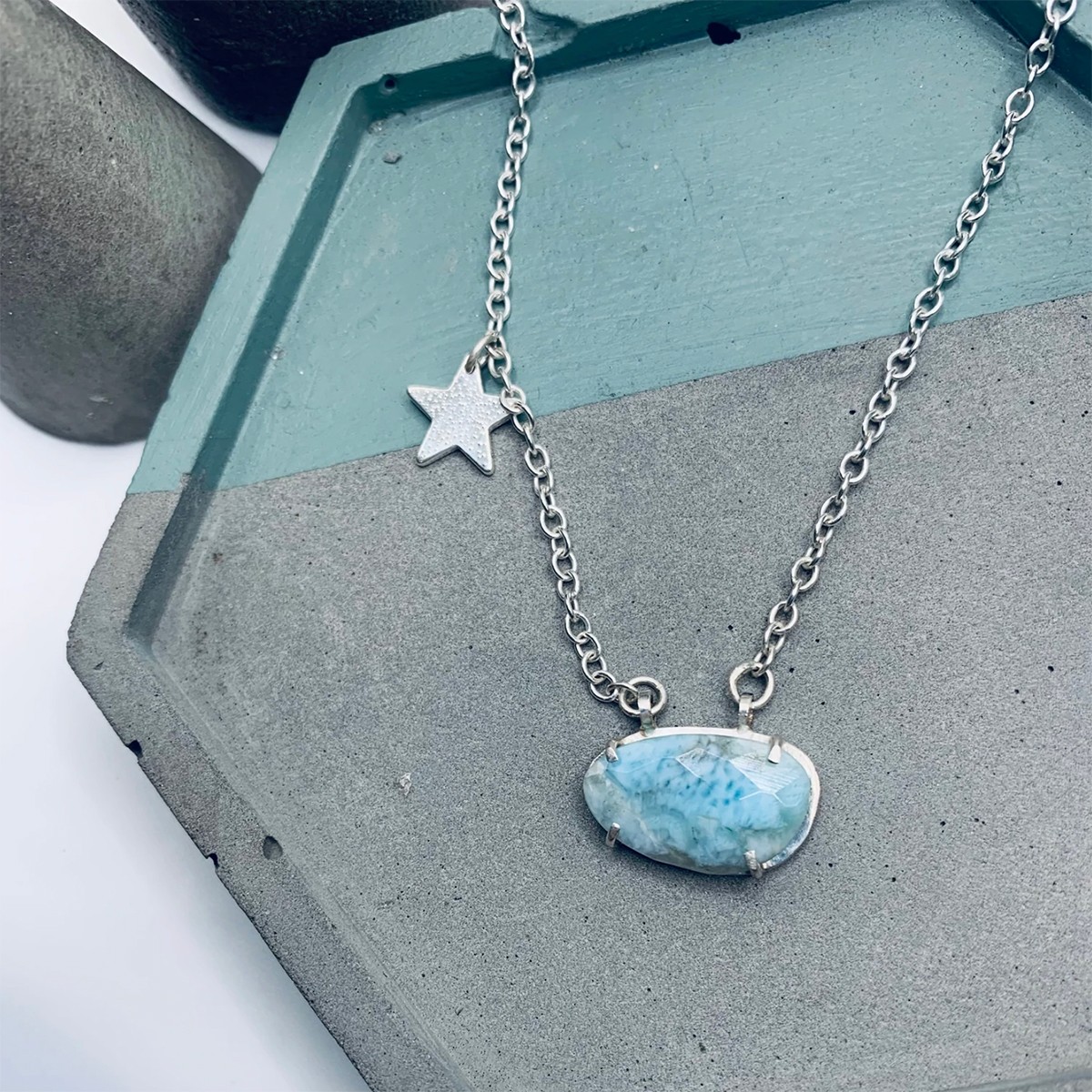 soul purpose jewellery larimar and star necklace