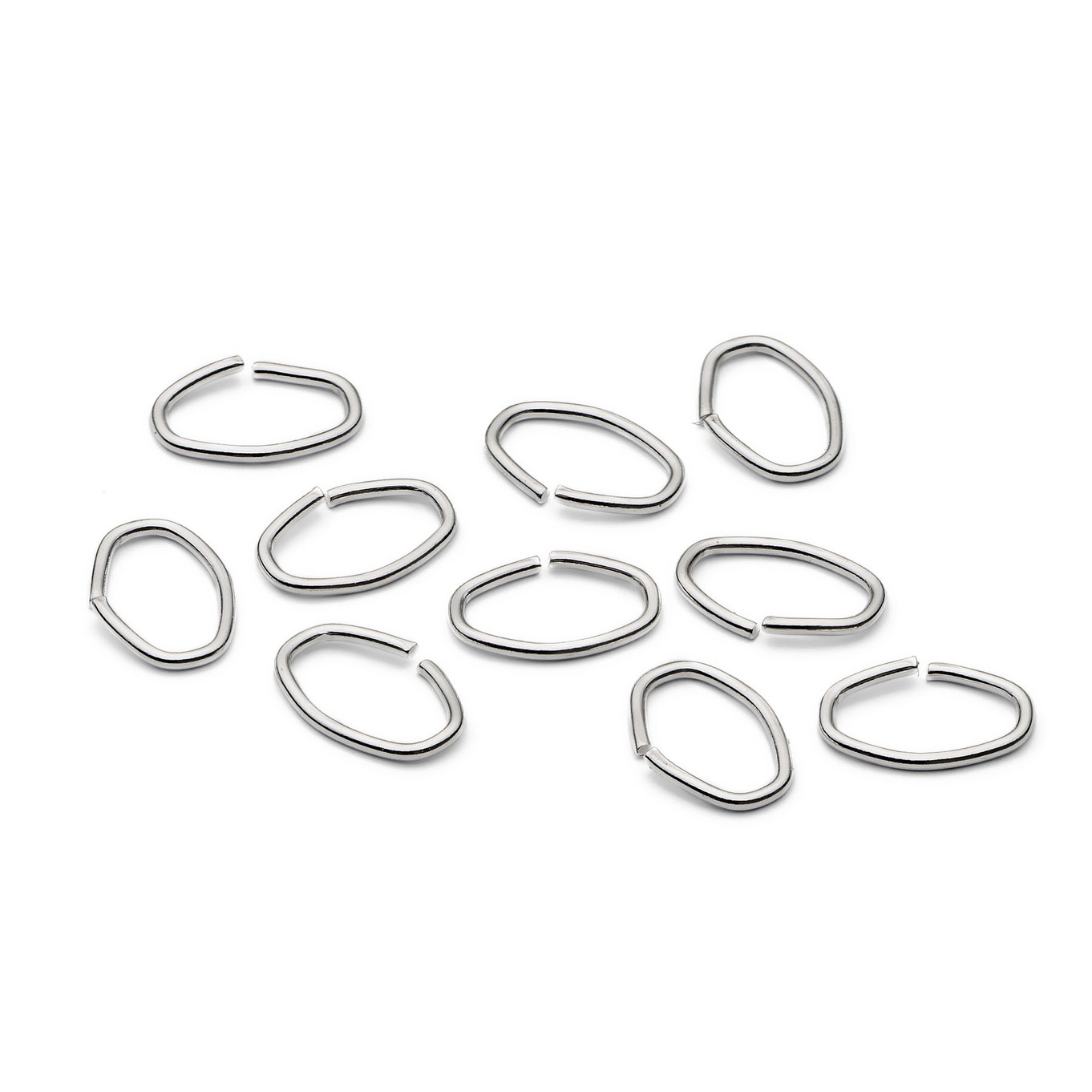 Sterling Silver Oval Jump Rings (Pack Of 10)