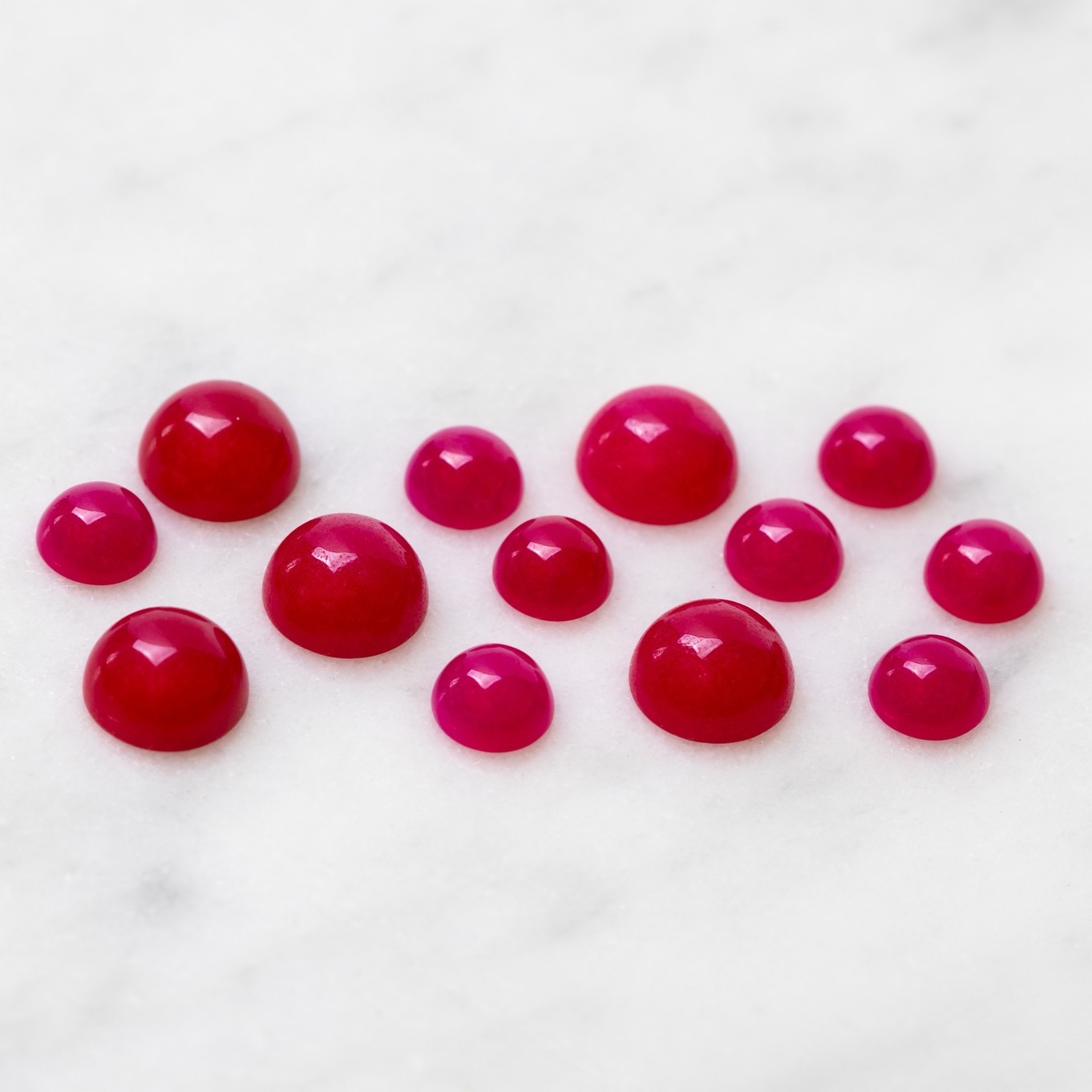 Fuchsia Pink Jade Cabochons 