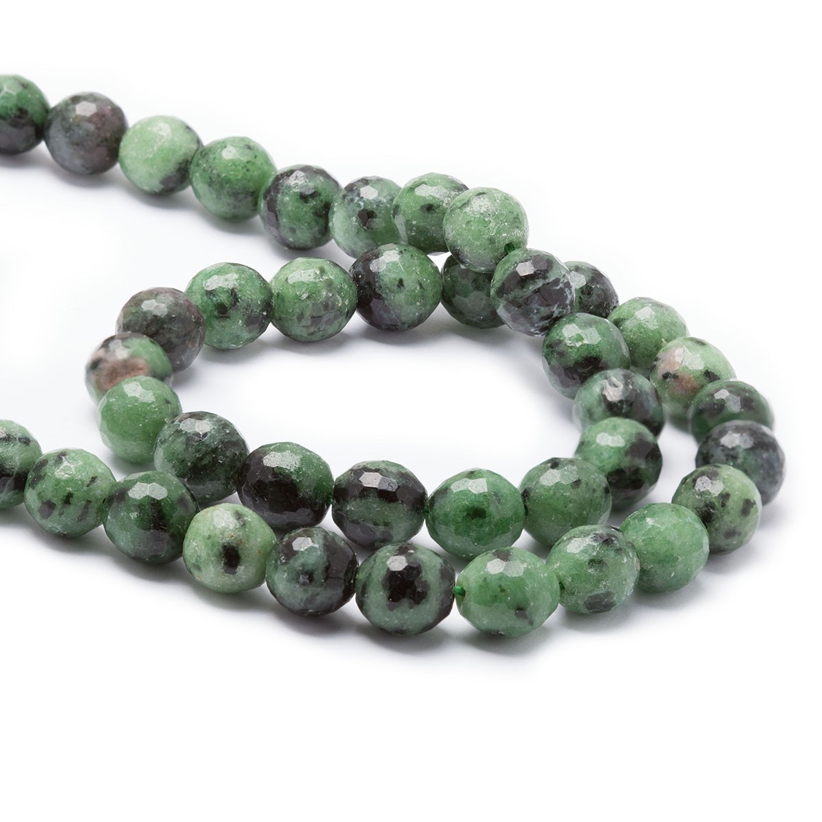 Ruby with Zoisite Faceted Round Beads - Various sizes