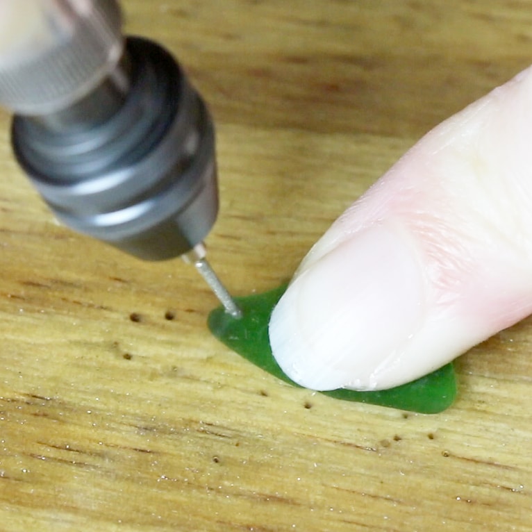 drilling sea glass