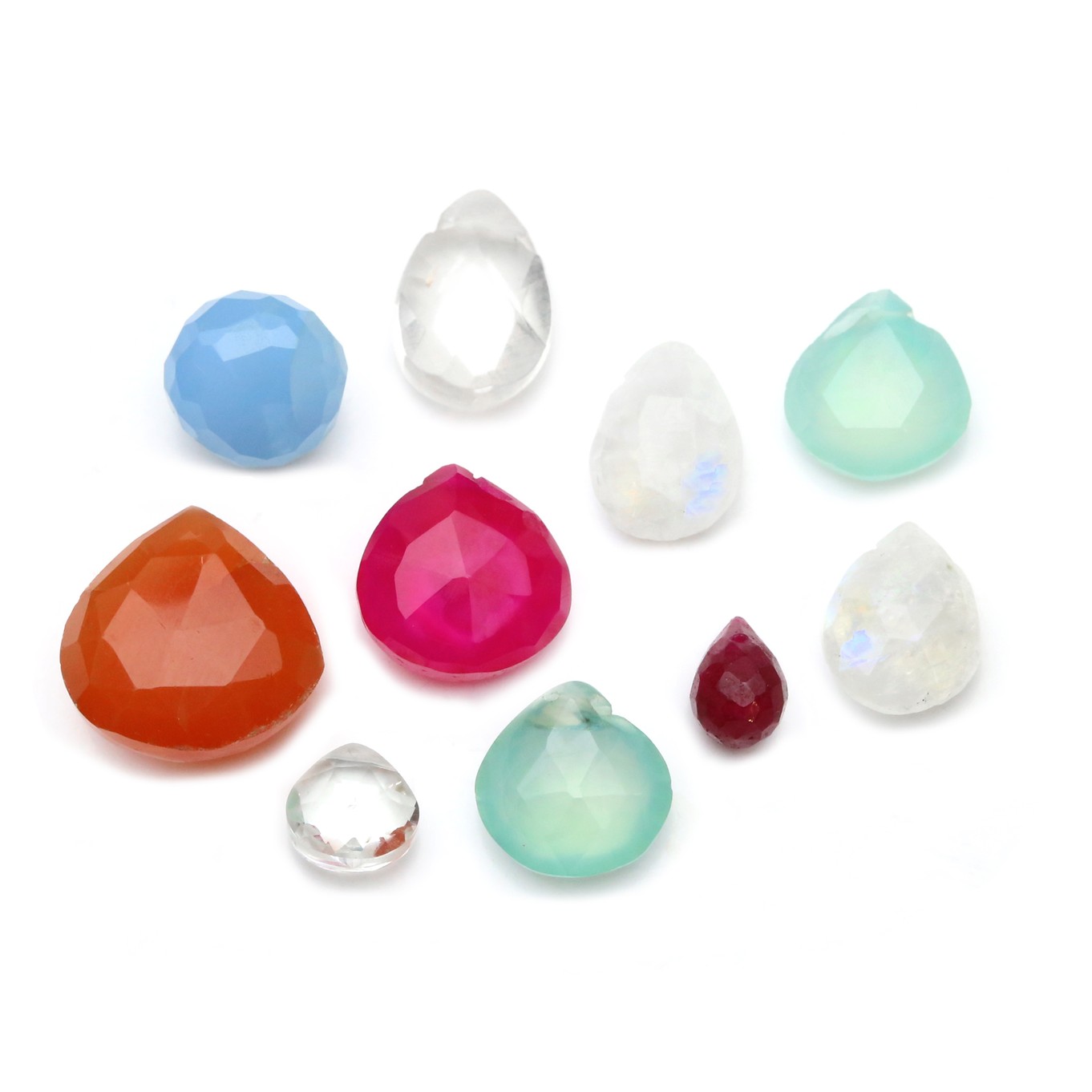 Assorted Imperfect Briolette Bead Pack, Pack of 8 Beads