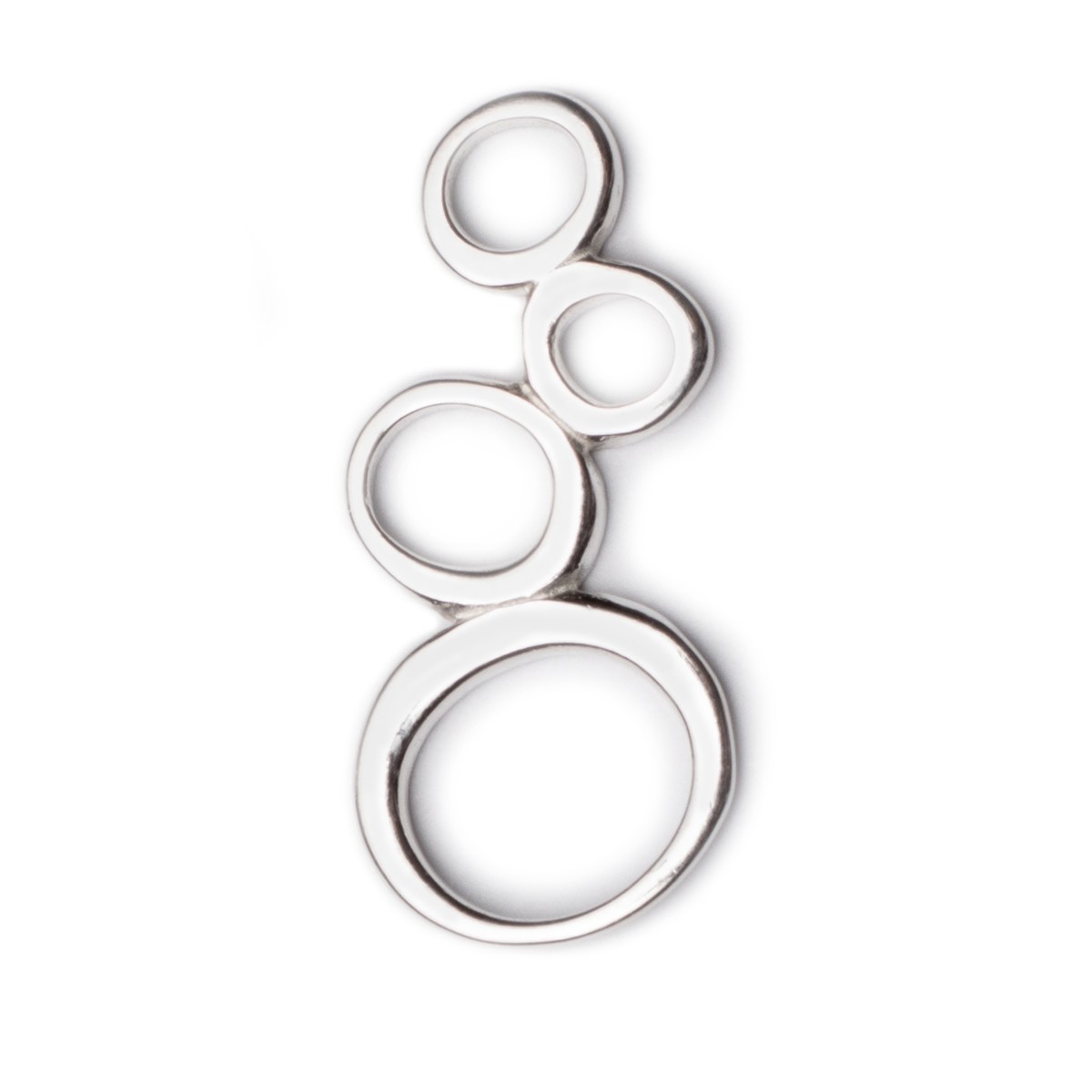 Sterling Silver 4-Hoop Organic Connector Link