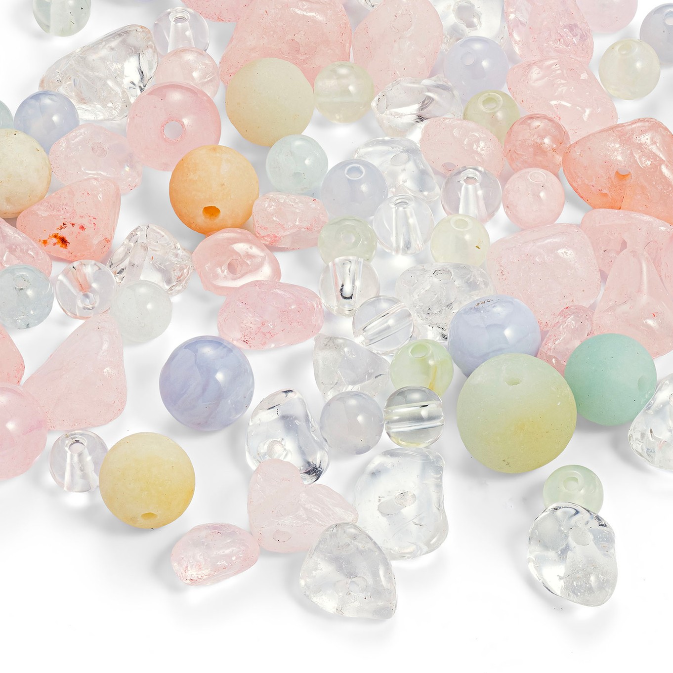 Mixed Pastel Gemstone Bead Pack, Approx 20g